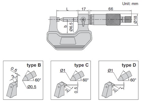 Thước panme cơ khí đo chiều cao nếp gấp Insize 3266