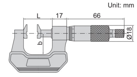 Thước panme cơ khí đầu đo dạng mỏ Insize 3283