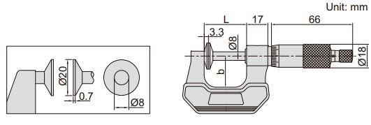 Panme trục tịnh tiến đĩa Insize 3294