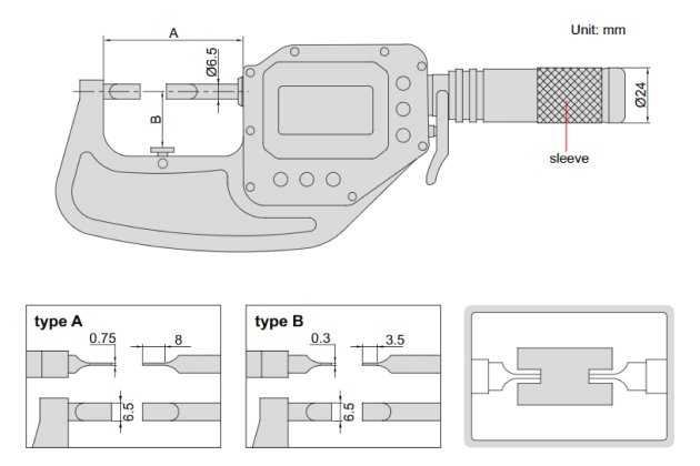 Dụng cụ đo lỗ cơ khí chính xác cao Insize 2825-60
