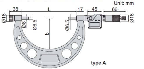 Panme điện tử đo ngoài có thể thay đổi đầu đo Insize 3506-300A 4 Panme đo ngoài với hai đầu co thể hoán đổi Insize 3206