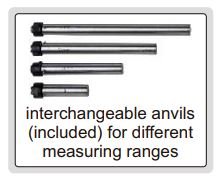 Panme đo ngoài với hai đầu co thể hoán đổi Insize 3206