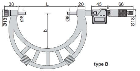 Panme đo ngoài với hai đầu co thể hoán đổi Insize 3206