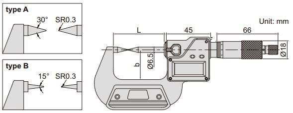 Panme điện tử đo điểm Insize 3530