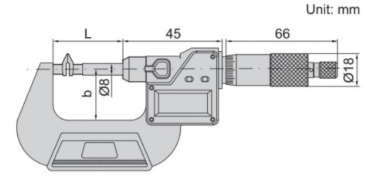 Thước panme điện tử đầu đo dạng mỏ Insize 3583