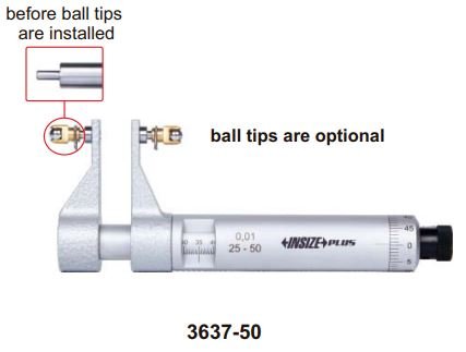 Panme cơ khí có bánh răng bên trong Insize 3637