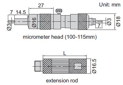 Thước panme đo trong bánh răng Insize 3638