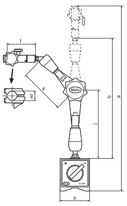 Đế gá đồng hồ so với chân đế từ MarStand 815 MG