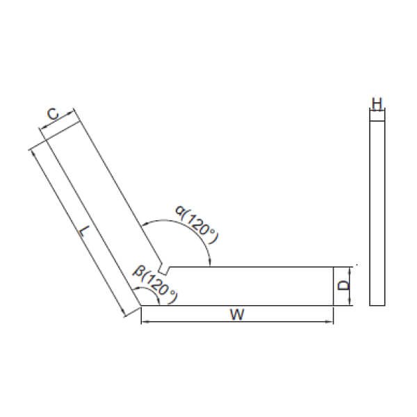 Thước đo góc 120° Insize 470