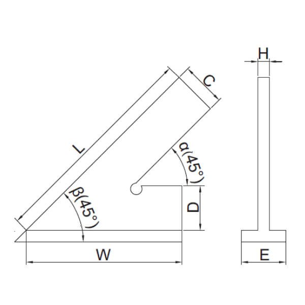 Thước đo góc 45° đế rộng Insize 4747-120 3 Thước đo góc 45° đế rộng Insize 4747