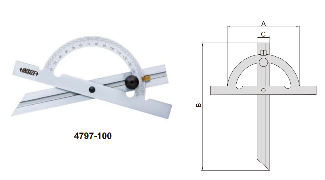 Thước đo góc Insize 4797