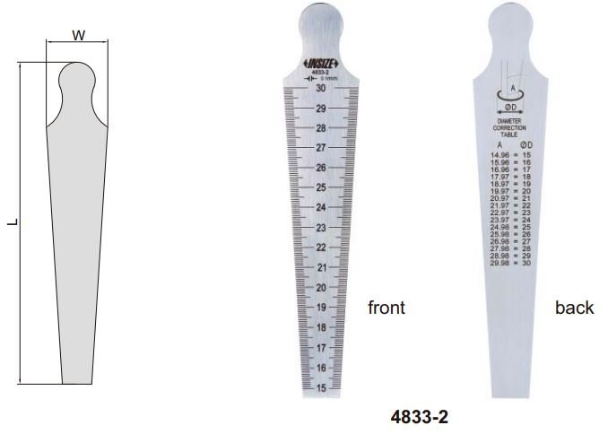 Dưỡng đo độ côn Insize 4833