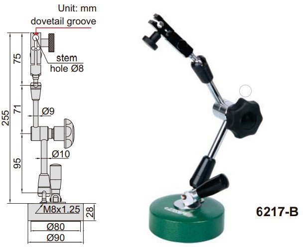 Đế gá chân không Insize 6217
