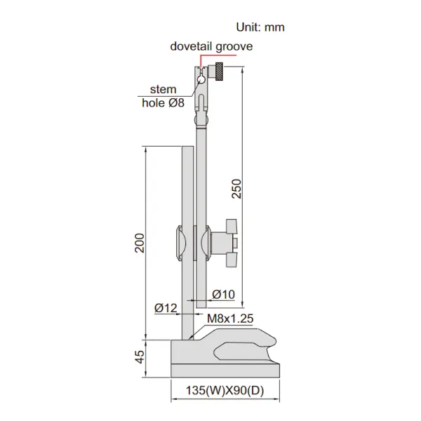 Đế gá đồng hồ so Insize 6227