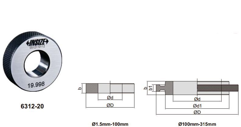 Dưỡng đo trụ Insize 6312