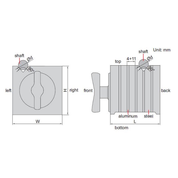 Khối V cảm ứng từ Insize 6539-100