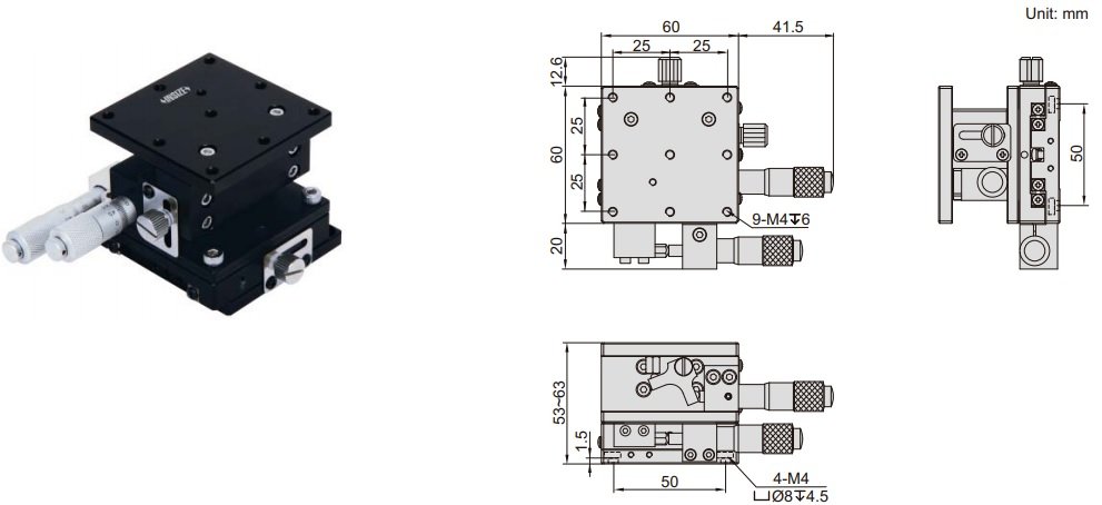 Đế chỉnh trục XZ Insize 6587