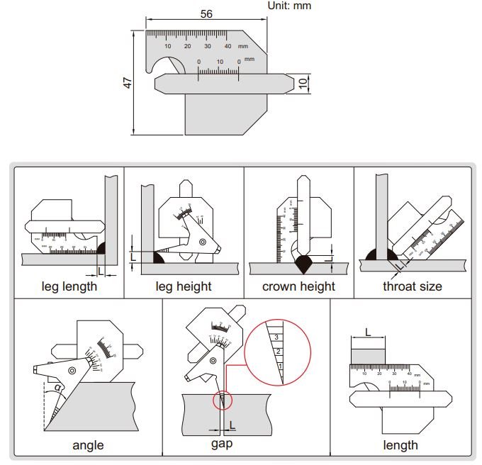 Thước đo mối hàn Insize 6832