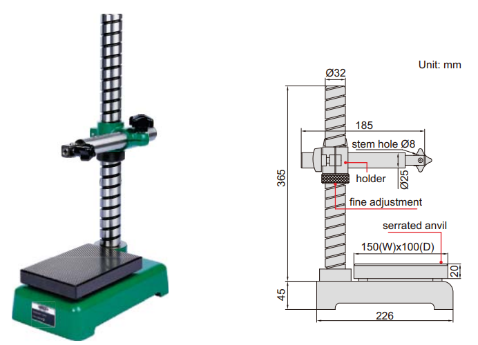 Đế gá đồng hồ so cơ khí Insize 6864