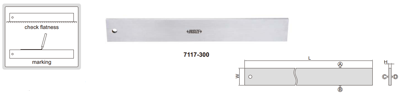 Thước đo độ thẳng vát cạnh chính xác Insize 7117