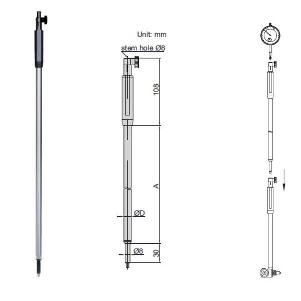 Tay cầm cho thước đo lỗ Insize 7352 loại dài