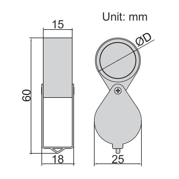 Kính lúp loại gấp Insize 7511-8