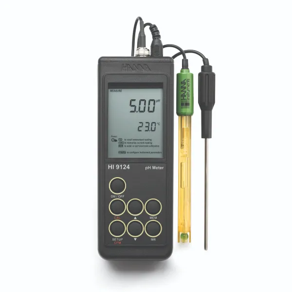 Máy đo pH và nhiệt độ cầm tay Hanna HI9124 3 Máy đo pH và nhiệt độ cầm tay Hanna HI9124