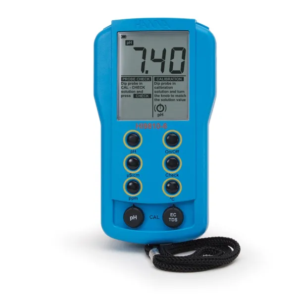 Máy đo pH/EC/TDS/Nhiệt độ thang thấp có CAL Check Hanna HI9810-6 3 Máy đo pH/EC/TDS/Nhiệt độ thang thấp có CAL Check Hanna HI9810-6