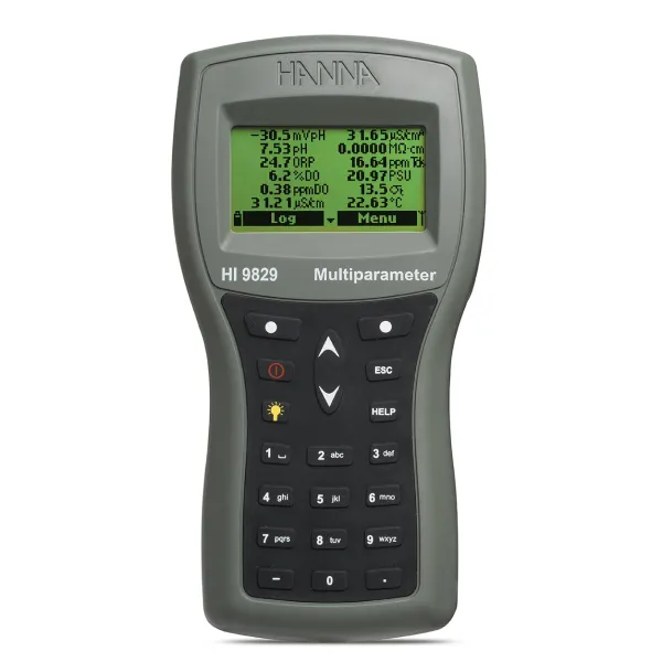 Máy đo pH/ISE/EC/DO/Độ đục Hanna HI9829 (chống thấm nước, có GPS)