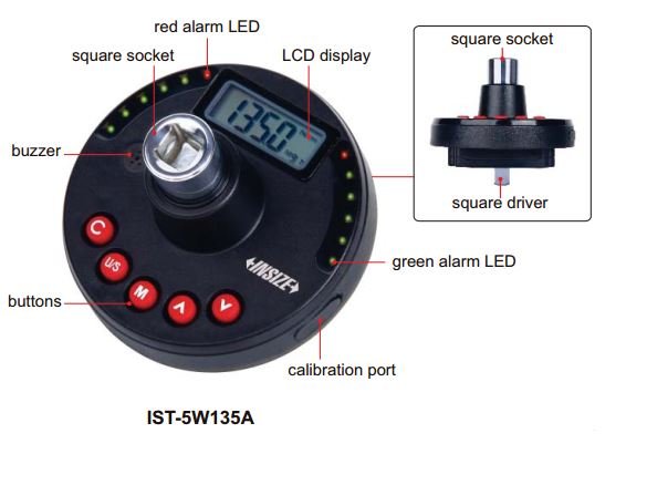 Bộ hiệu chuẩn cờ lê lực loại điện tử Insize IST-5W135A 3 Bộ hiệu chuẩn cờ lê lực loại điện tử Insize IST-5W