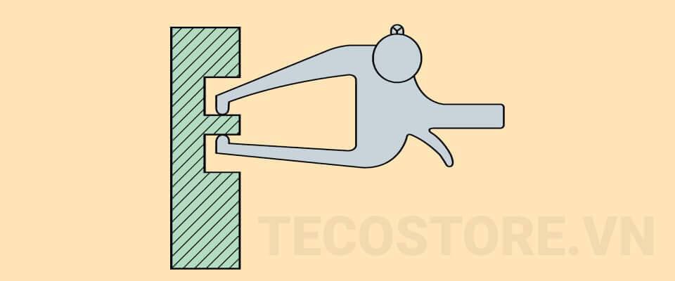 Đo độ dày hoặc kích thước ngoài trong một khu vực nhỏ hẹp, hạn chế Đo độ dày hoặc kích thước ngoài trong một khu vực nhỏ hẹp, hạn chế