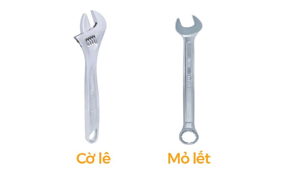 Sự phân biệt giữa cờ lê và mỏ lết