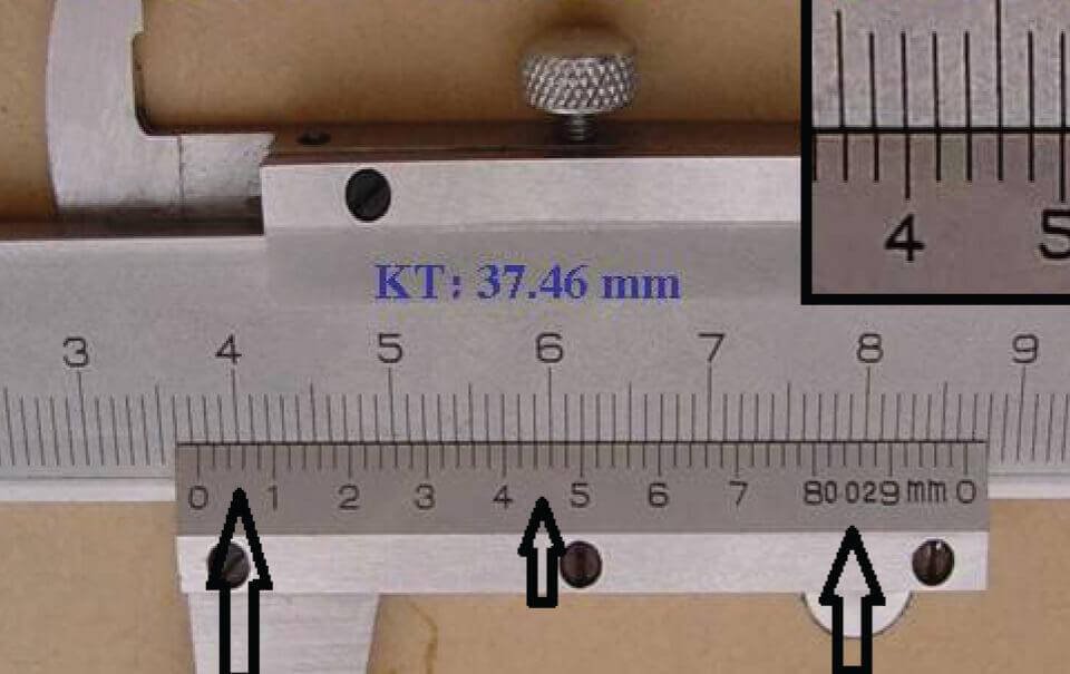 Cách đọc thông số trên thước cặp cơ