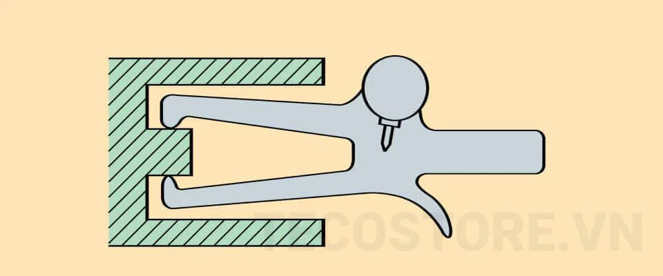 Đo kích thước ngoài của vấu lồi