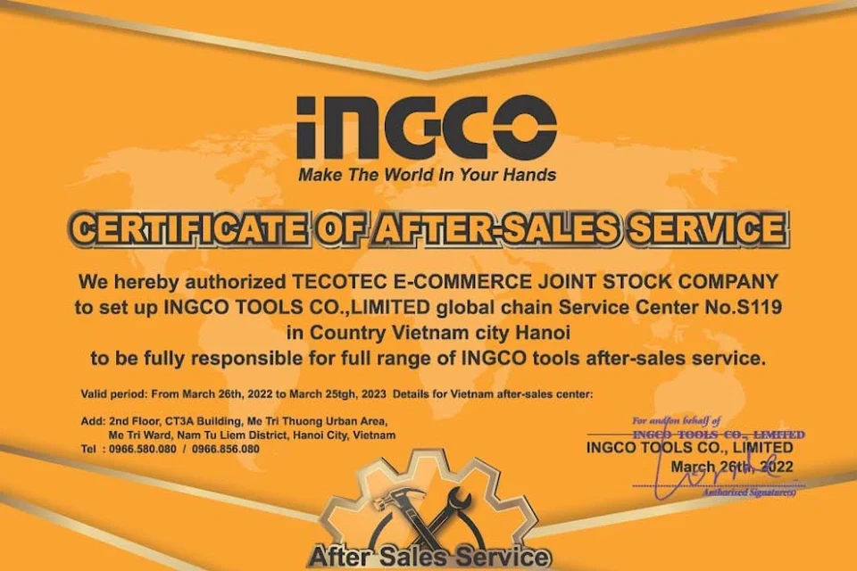 Tecostore - nhà cung cấp dịch vụ được ủy quyền chính thức từ Ingco Tecostore - nhà cung cấp dịch vụ được ủy quyền chính thức từ Ingco
