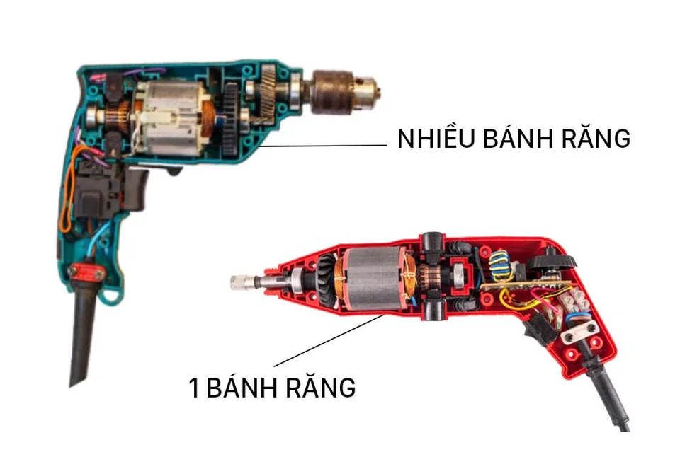 Máy khoan cầm tay một bánh răng vs nhiều bánh răng Máy khoan cầm tay một bánh răng vs nhiều bánh răng