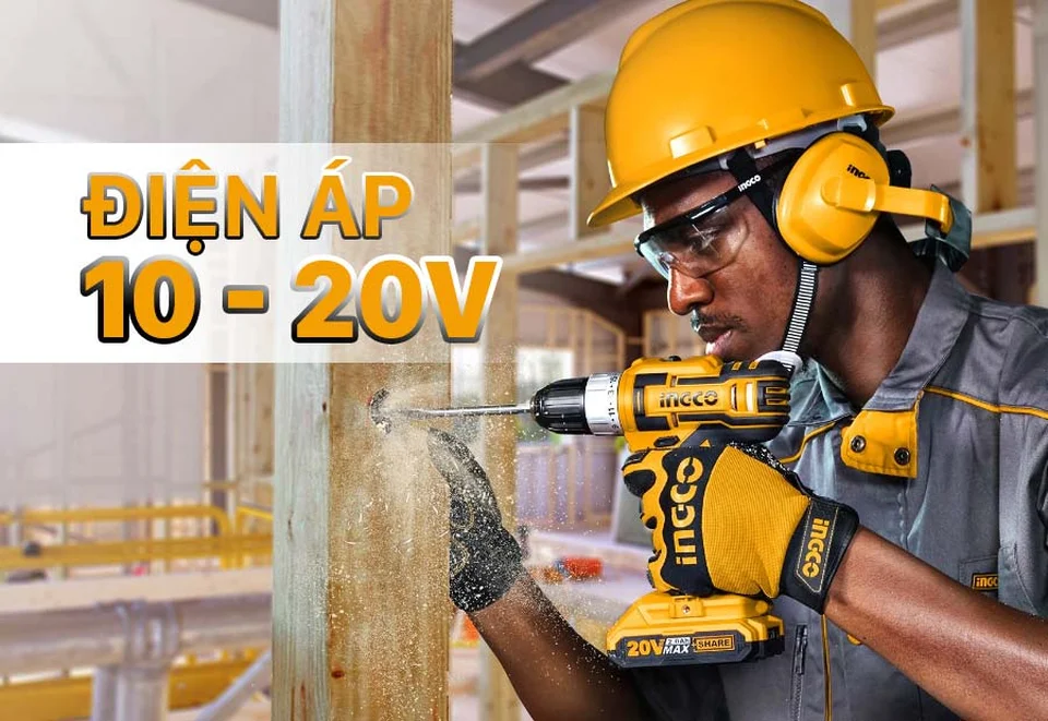 Máy khoan pin cầm tay Ingco điện áp 10-24V